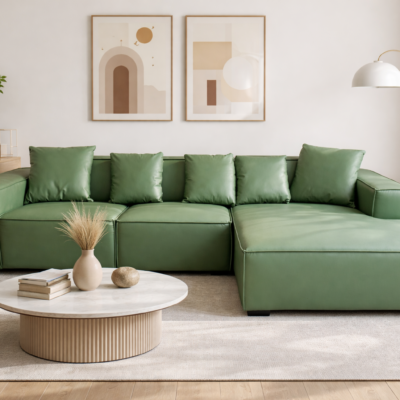SQUARE GREEN SOFA